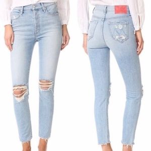 Mother x Miranda Kerr Easy Does It Ankle in Thanks for Everything Jeans